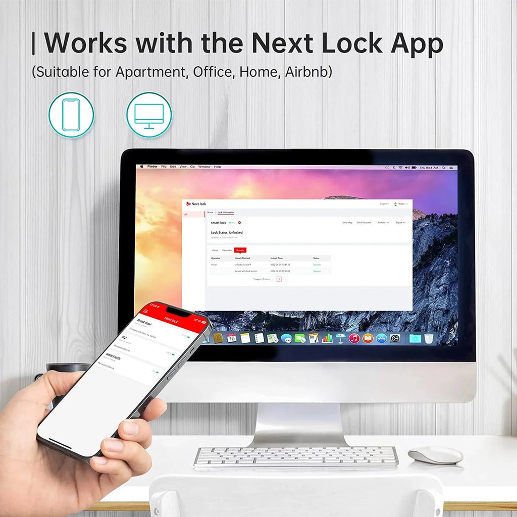 Smart Front Door Locks Deadbolt: GOURE Keyless Entry Keypad Door Lock, Digital Electronic Bluetooth Code Locks for House Airbnb