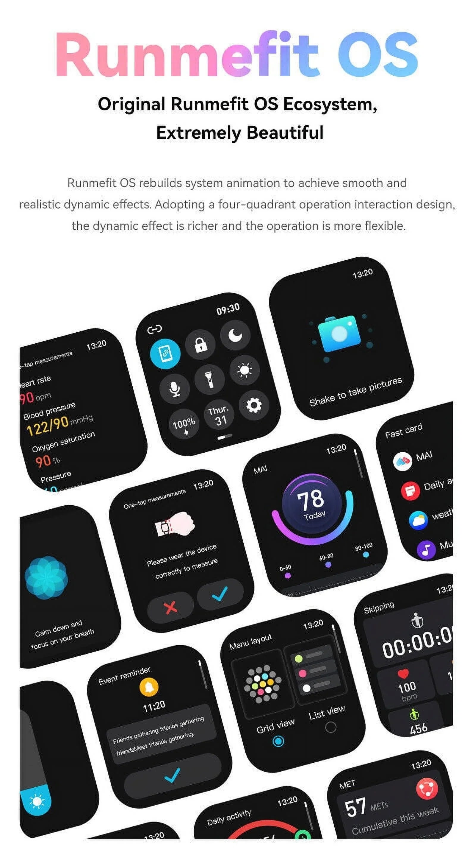 GTS5 Smart Watch Blood Pressure Fitness Tracker Women Men for Android and iOS Black