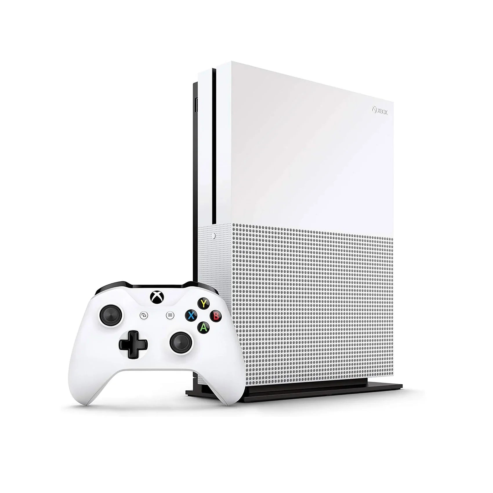 Microsoft Xbox One S 500GB with 2 Controller, 4K Ultra HD White with BOLT AXTION Cleaning Kit Headset Bundle Like New