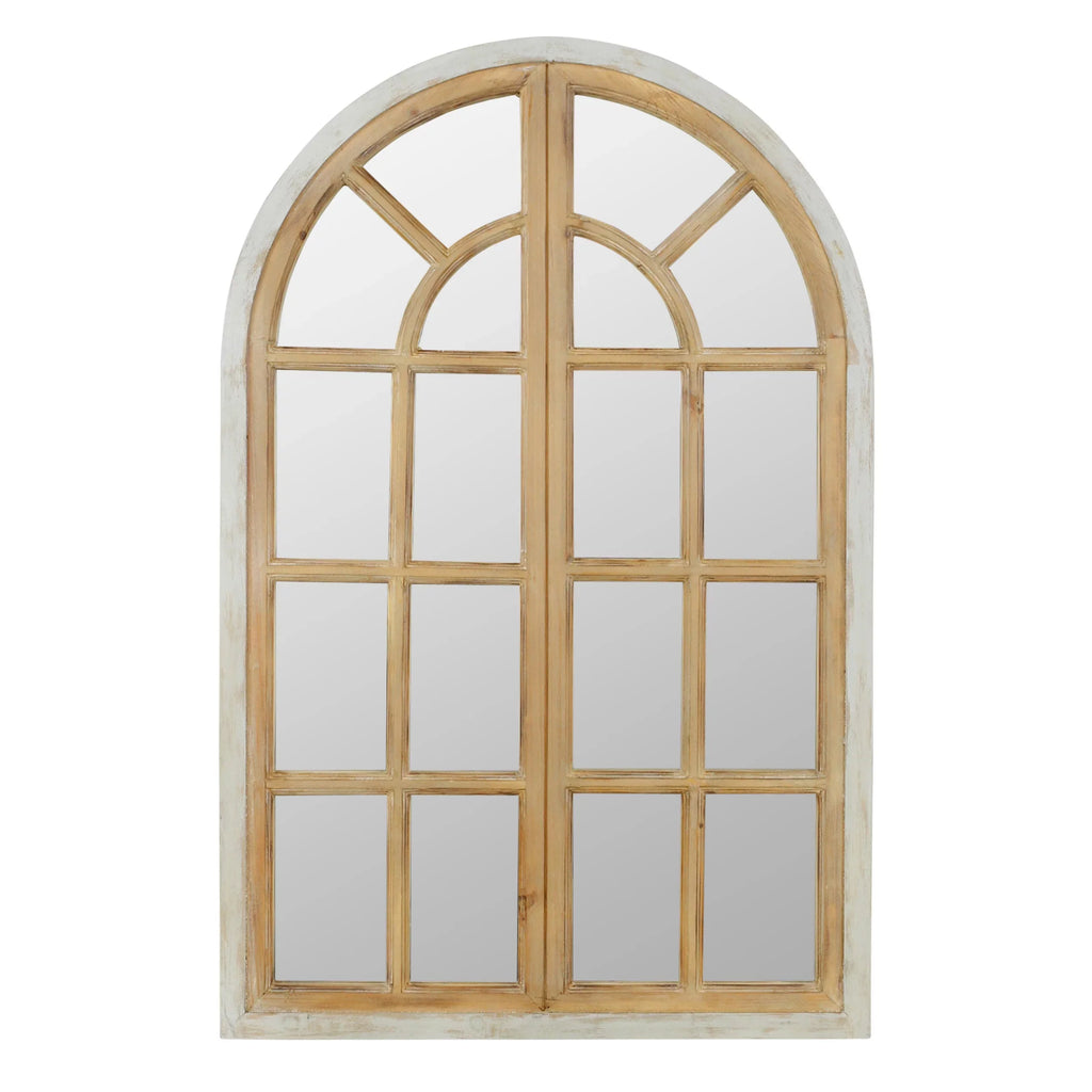 Aspire  Athena Farmhouse Arch Wall Mirror, Brown
