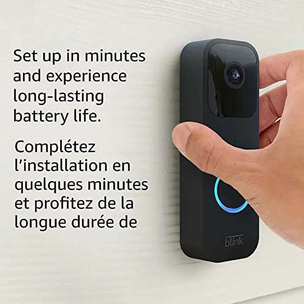 Introducing Blink Video Doorbell + Sync Module 2 | Two-way audio, HD video, motion and chime app alerts and Alexa enabled — wired or wire-free (Black)
