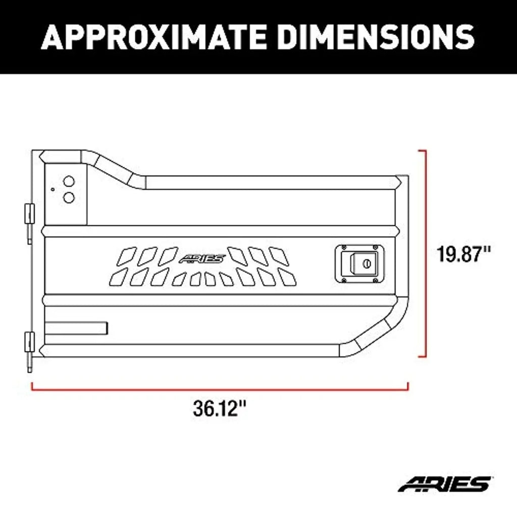 Aries Offroad Tubular Door - AR15009 Fits select: 2013 JEEP WRANGLER, 2008 JEEP WRANGLER UNLIMITED
