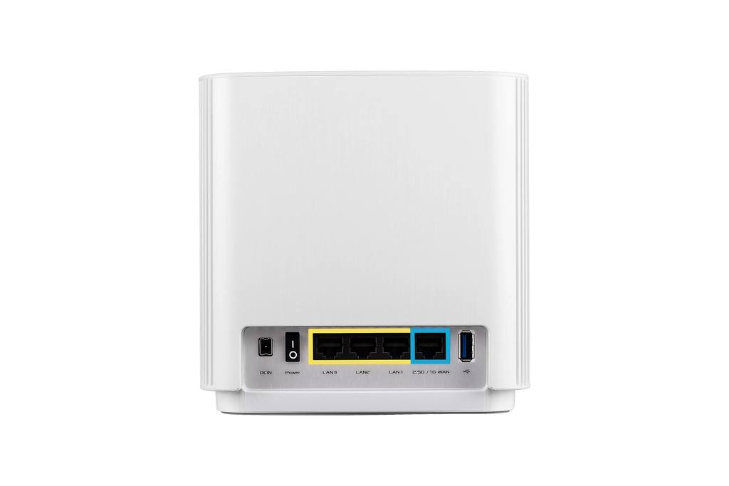 ASUS ZenWiFi AX Whole-Home Tri-band Mesh WiFi 6 System (XT8-WHITE)-2 pack, Coverage up to 5,500 sq.ft/6+rooms, 6.6Gbps, 3 SSIDs, life-time free network security and parental controls, 2.5G port