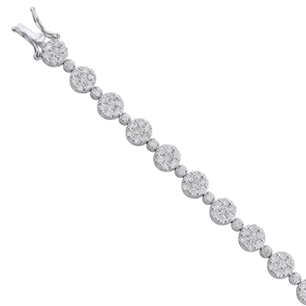 5.4 TCW Solid 18 Kt White Gold SI Clarity HI Color Diamond Designer Bracelet