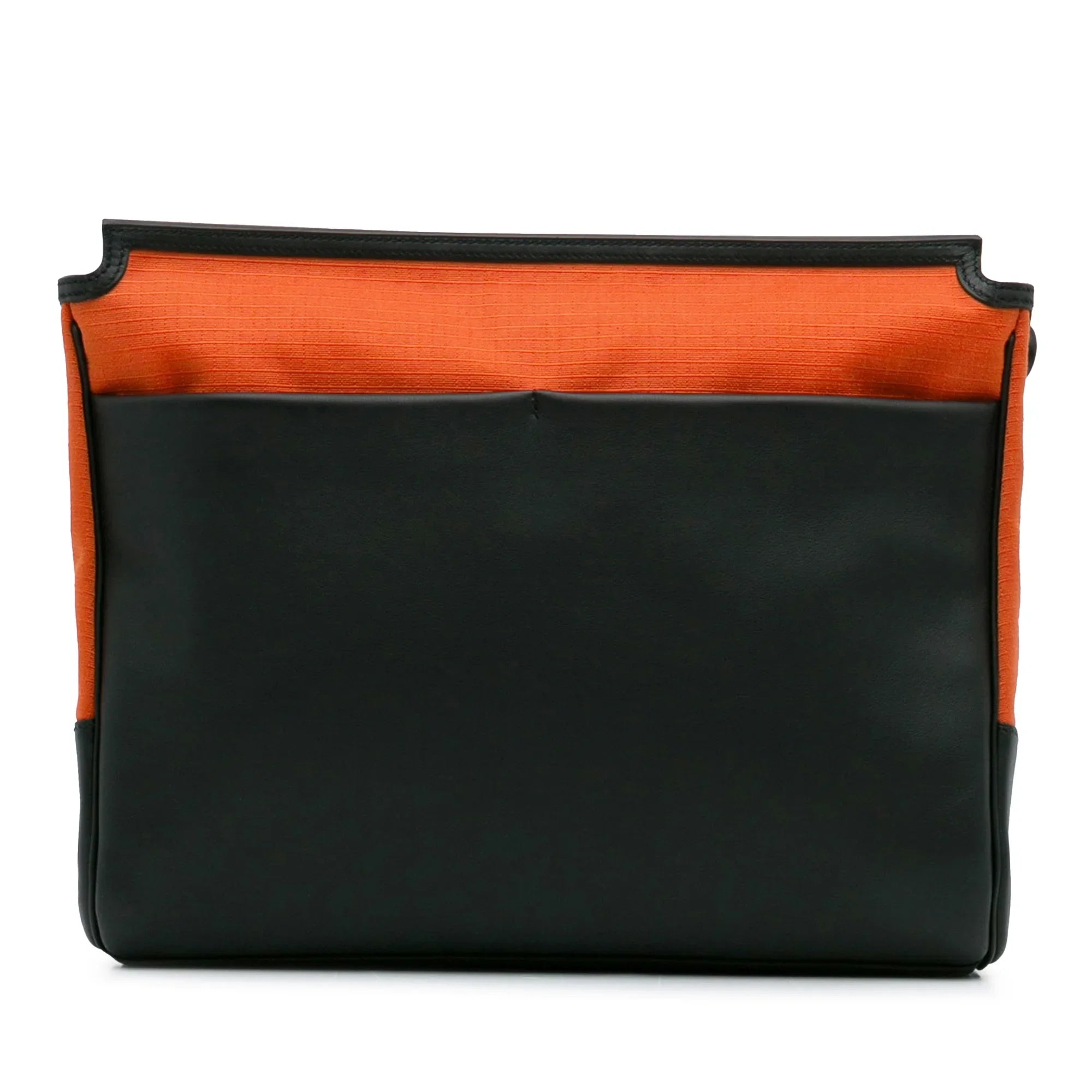 Pre-Owned Authenticated Hermès Allback Messenger Bag Canvas Fabric Orange Crossbody Bag Unisex (Good)