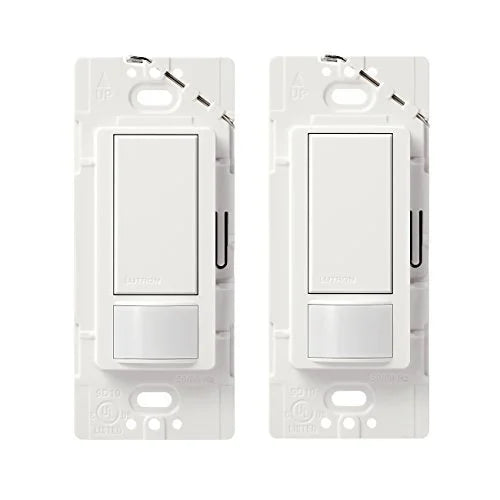 lutron maestro sensor switch (2-pack), 2a, no neutral required, single-pole, ms-ops2-wh, white