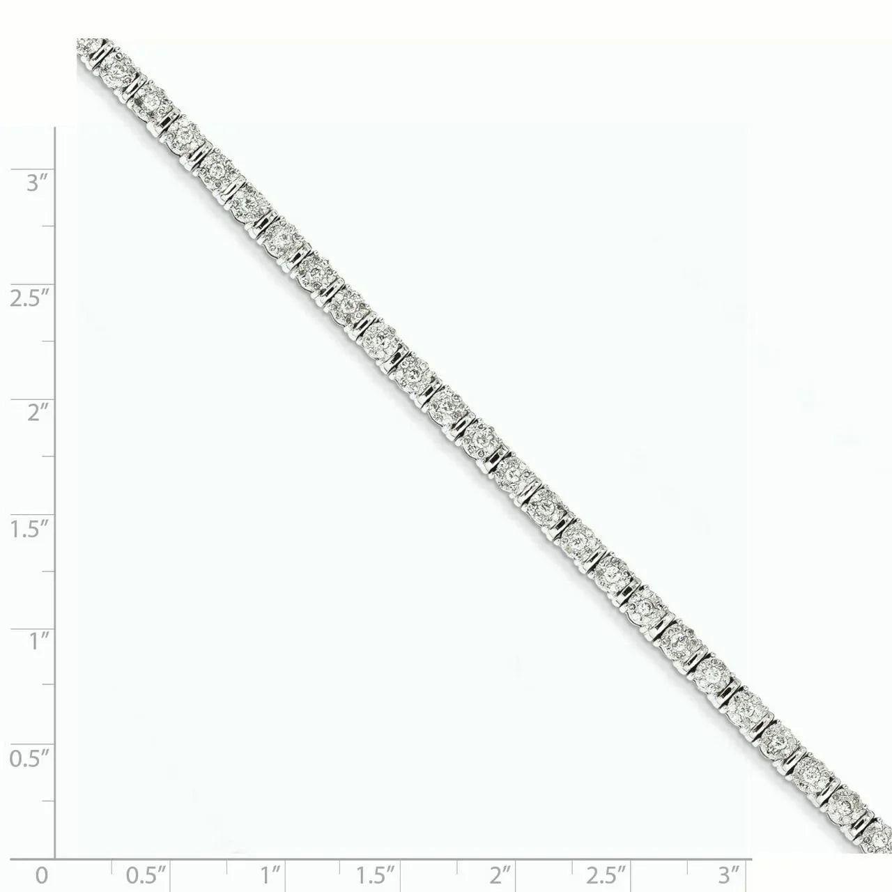 14k White Gold Diamond Tennis Bracelet. Carat Wt- 2ct