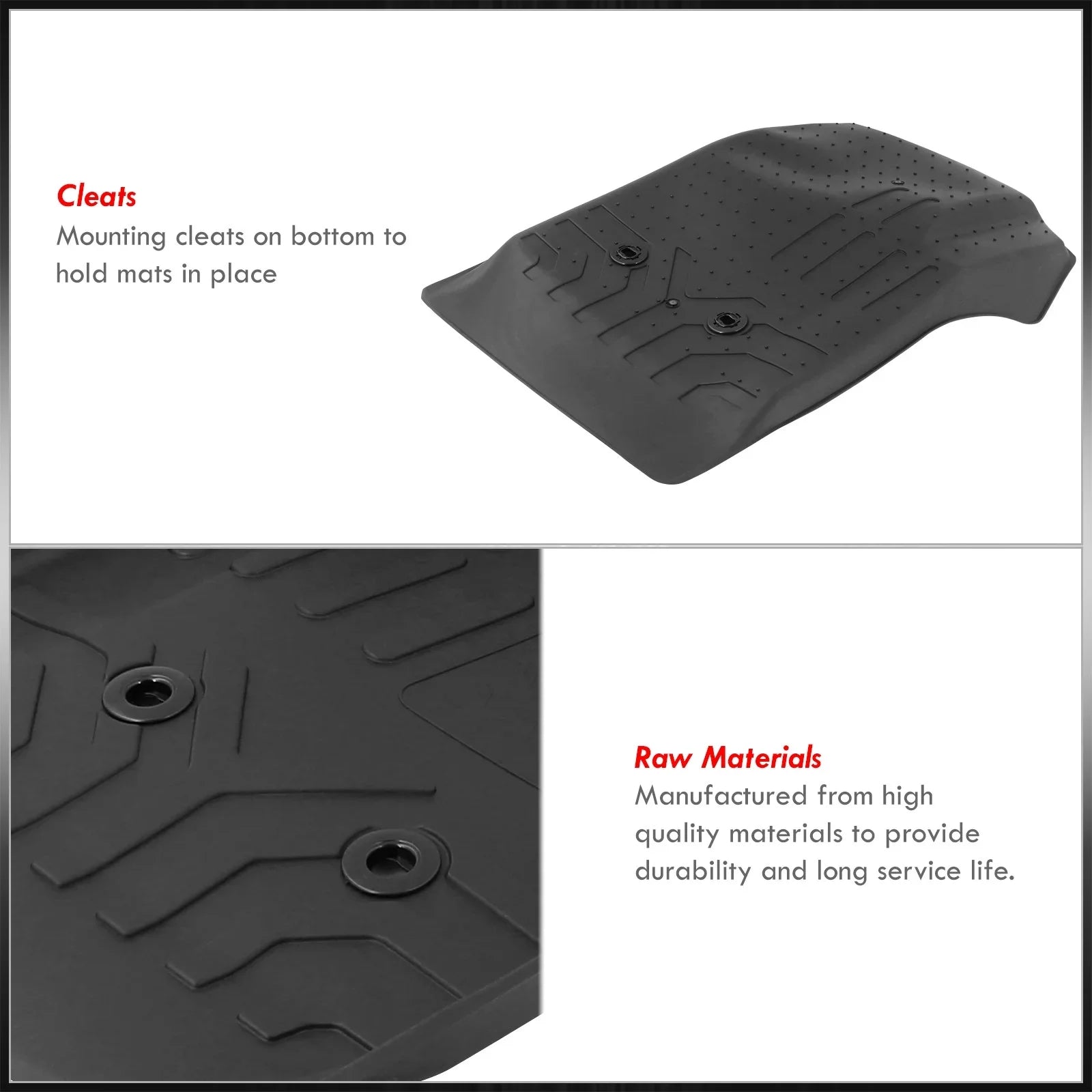 AJP Distributors All Weather Season Proof Rubber Floor Mats Front Rear Set Compatible/Replacement For Chevy Colorado GMC Canyon Crew Cab 2015 2016 2017 2018 2019 2020 2021 2022 15 16 17 18 19 20 21 22