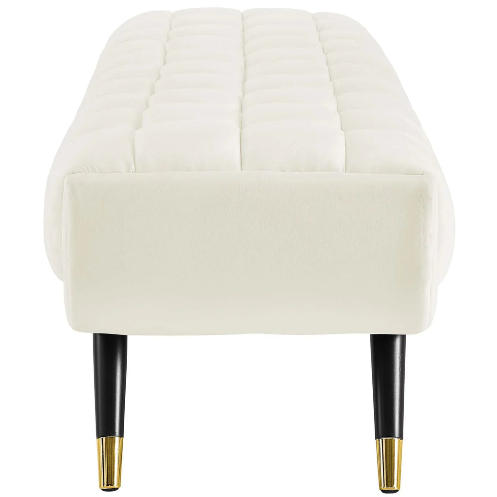 Modway Adept Performance Velvet Bench in Ivory