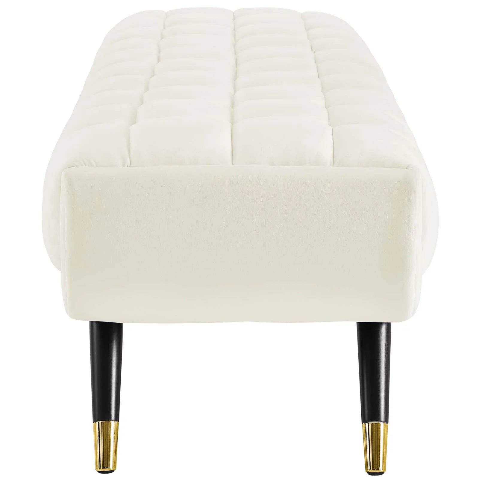 Modway Adept Performance Velvet Bench in Ivory