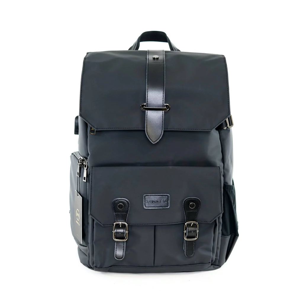 Sunny 16 Voyager Anti-Theft DSLR Digital Travel Camera Backpack Case with Adjustable Dividers and Side Access Zipper Pocket for Men Women- Works with Canon, Nikon, Sony and More (Tarpaulin, Black)