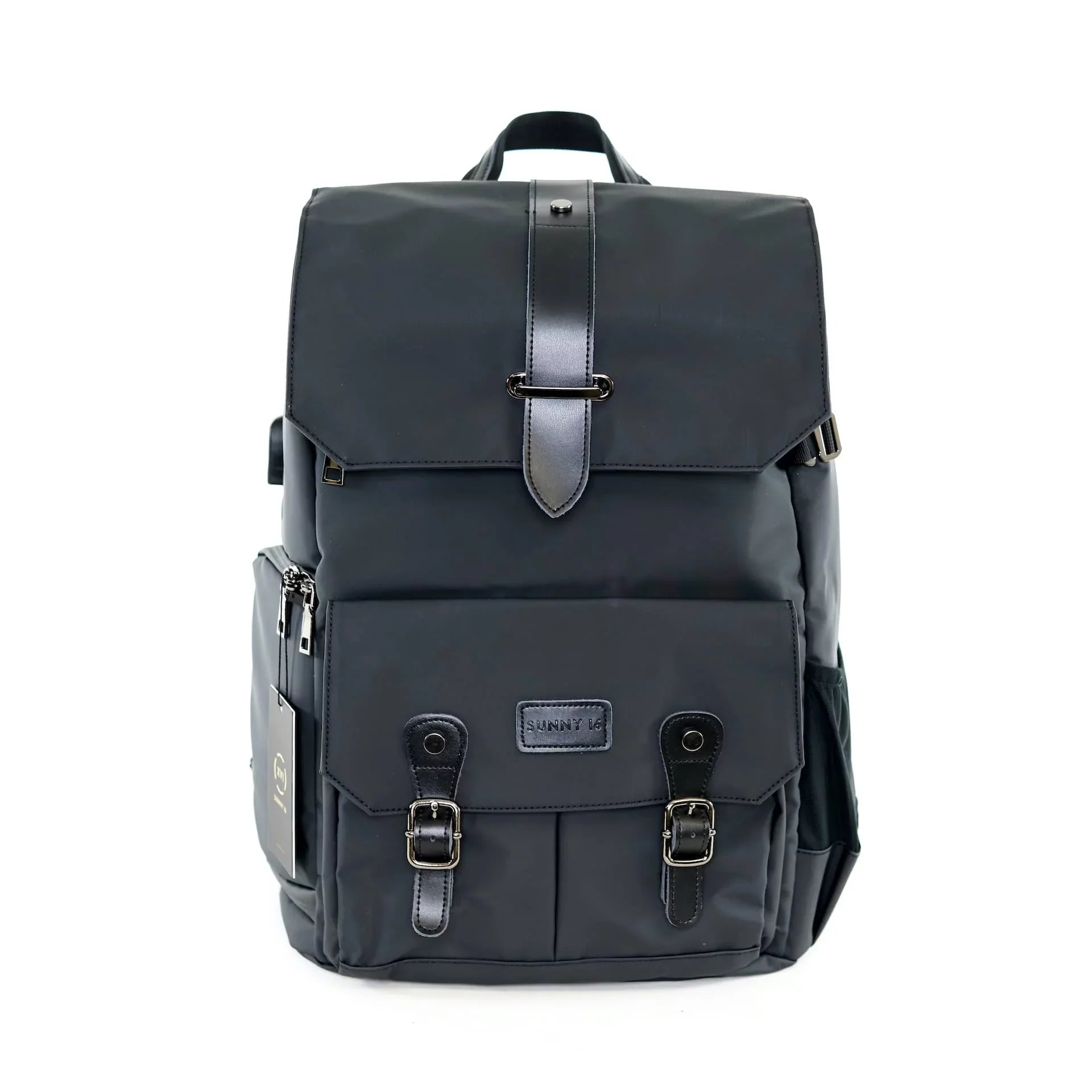 Sunny 16 Voyager Anti-Theft DSLR Digital Travel Camera Backpack Case with Adjustable Dividers and Side Access Zipper Pocket for Men Women- Works with Canon, Nikon, Sony and More (Tarpaulin, Black)