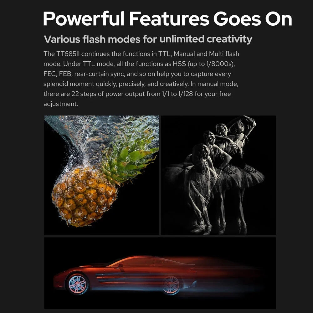 Godox Thinklite TT685IIC TTL On-Camera Speedlight 2.4G Wirelss X System Flash GN60 High Speed 1/8000s Replacement for Canon 1DX 5D Mark III 5D Mark II 6D 7D 60D 50D 40D 30D 650D 600D