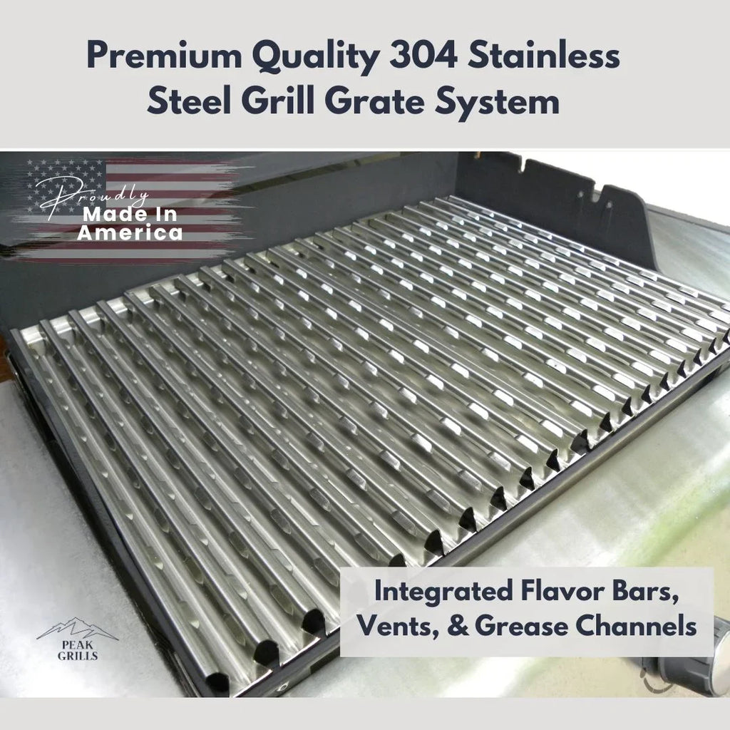 Peak Grills™ | Grill Grate Replacement System for Weber Genesis II, Half Grate Surface.