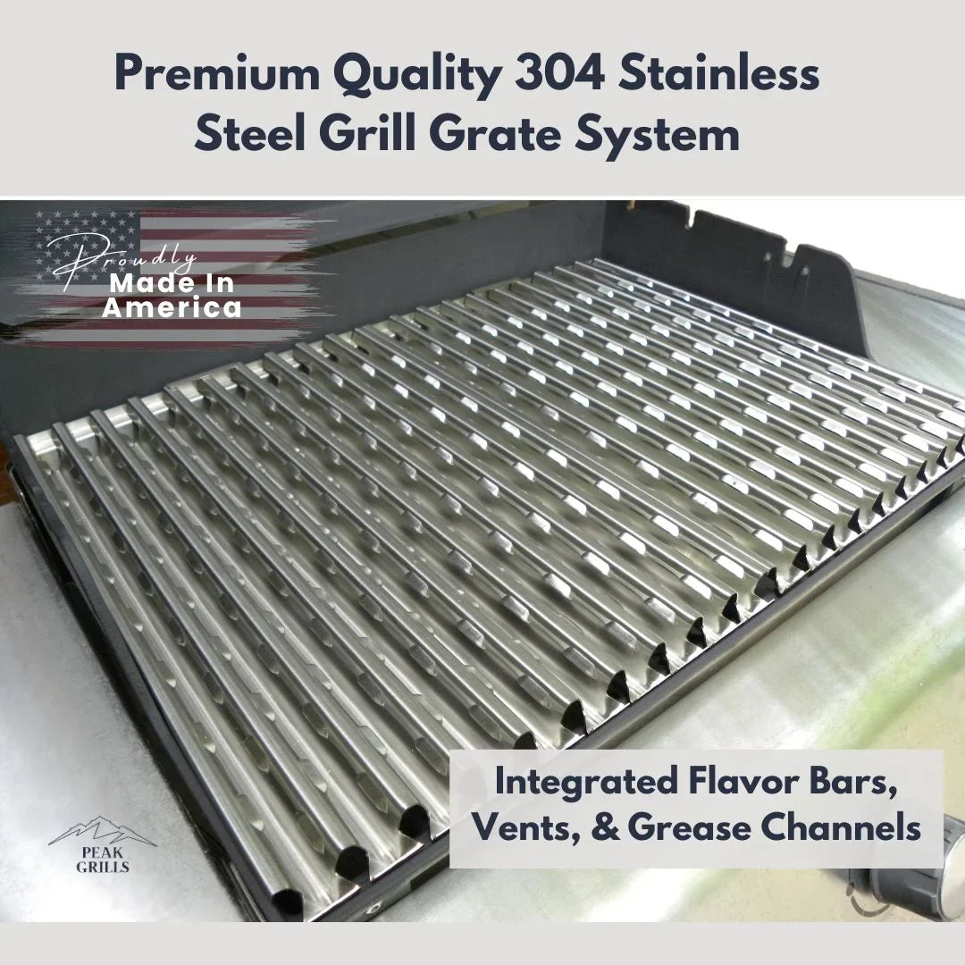 Peak Grills™ | Grill Grate Replacement System for Weber Genesis II, Half Grate Surface.