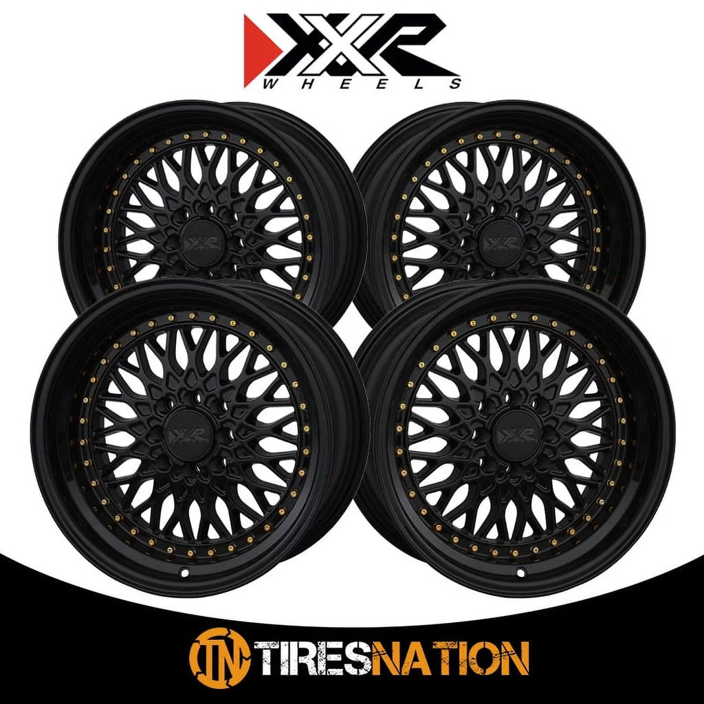 XXR 536 15x8 4x100/4x114.3 20et Black / Gold Rivets Wheel