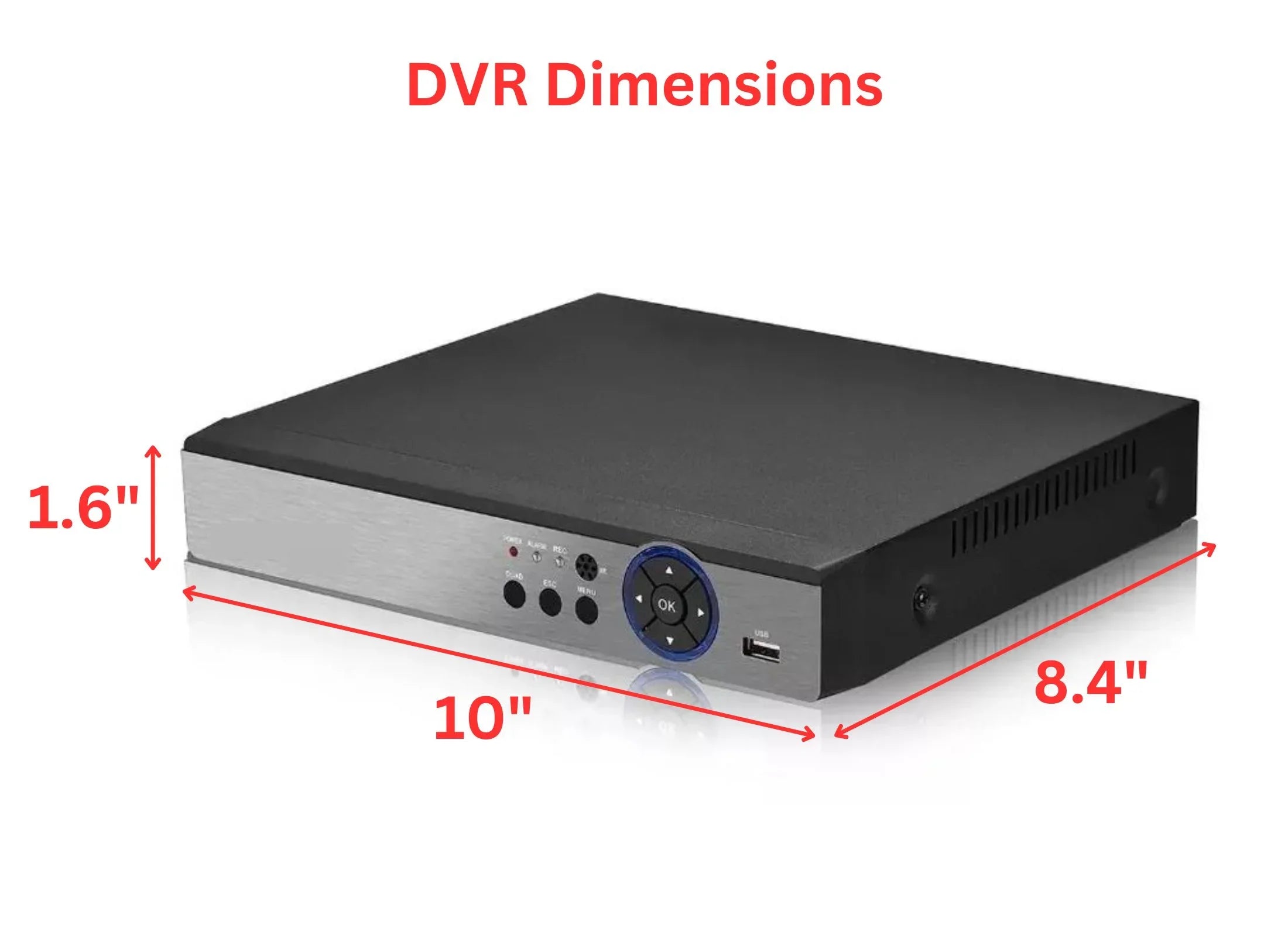 Evertech 8 Channel H.265 AHD TVI CVI Analog CCTV Security Surveillance DVR 2TB Hard Drive for Recording