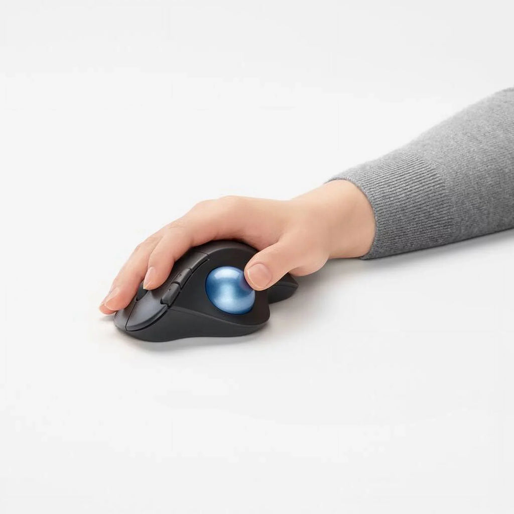 Logitech Ergonomic Wireless Trackball Mouse, Easy Thumb Control, Smooth Tracking, Black
