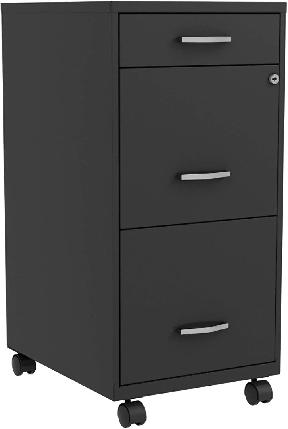 HYHBIBOOM LYS SOHO Box/File/File 3-Drawer Mobile File Cabinet  Black  14.3" x 18" x 29.5"