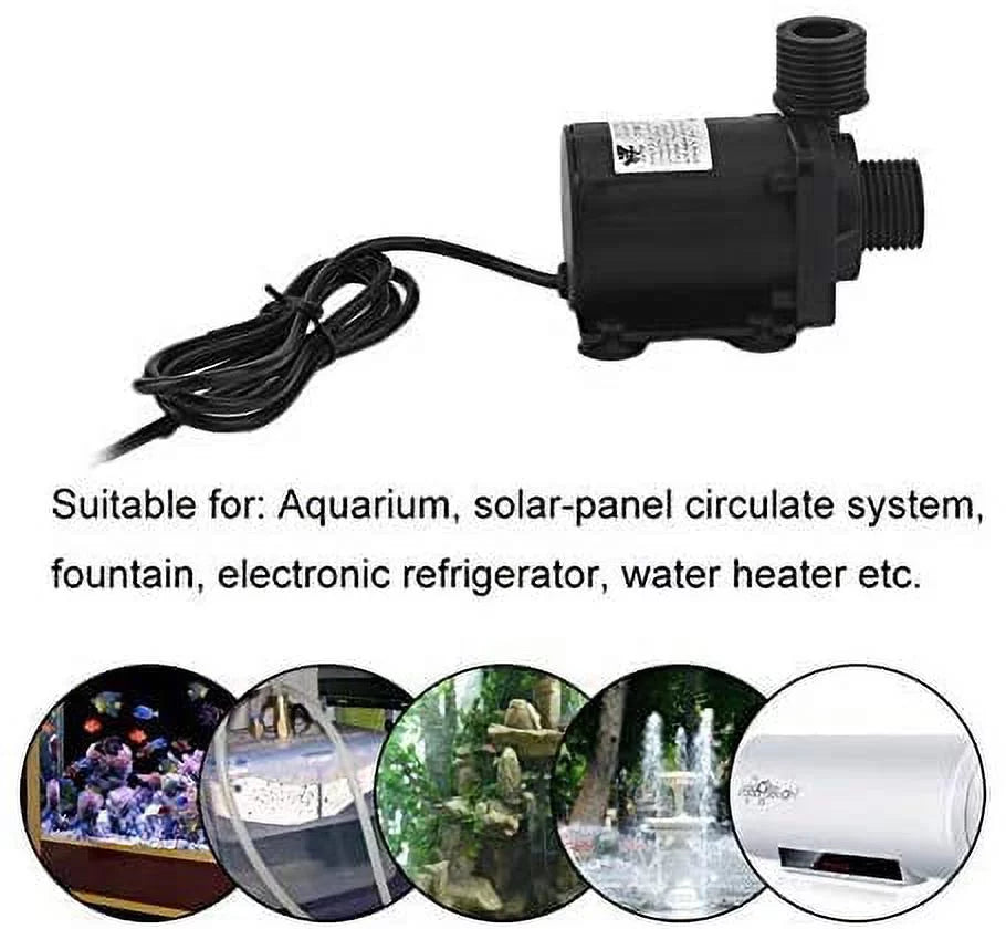 DC 24V Brushless Water Pump 1/2'' Male Thread Centrifugal Submersible Pump 800L/H 210GPH 4M/13ft for Fountain Solar Panel Pond Aquarium Water CircuLatitudeion System