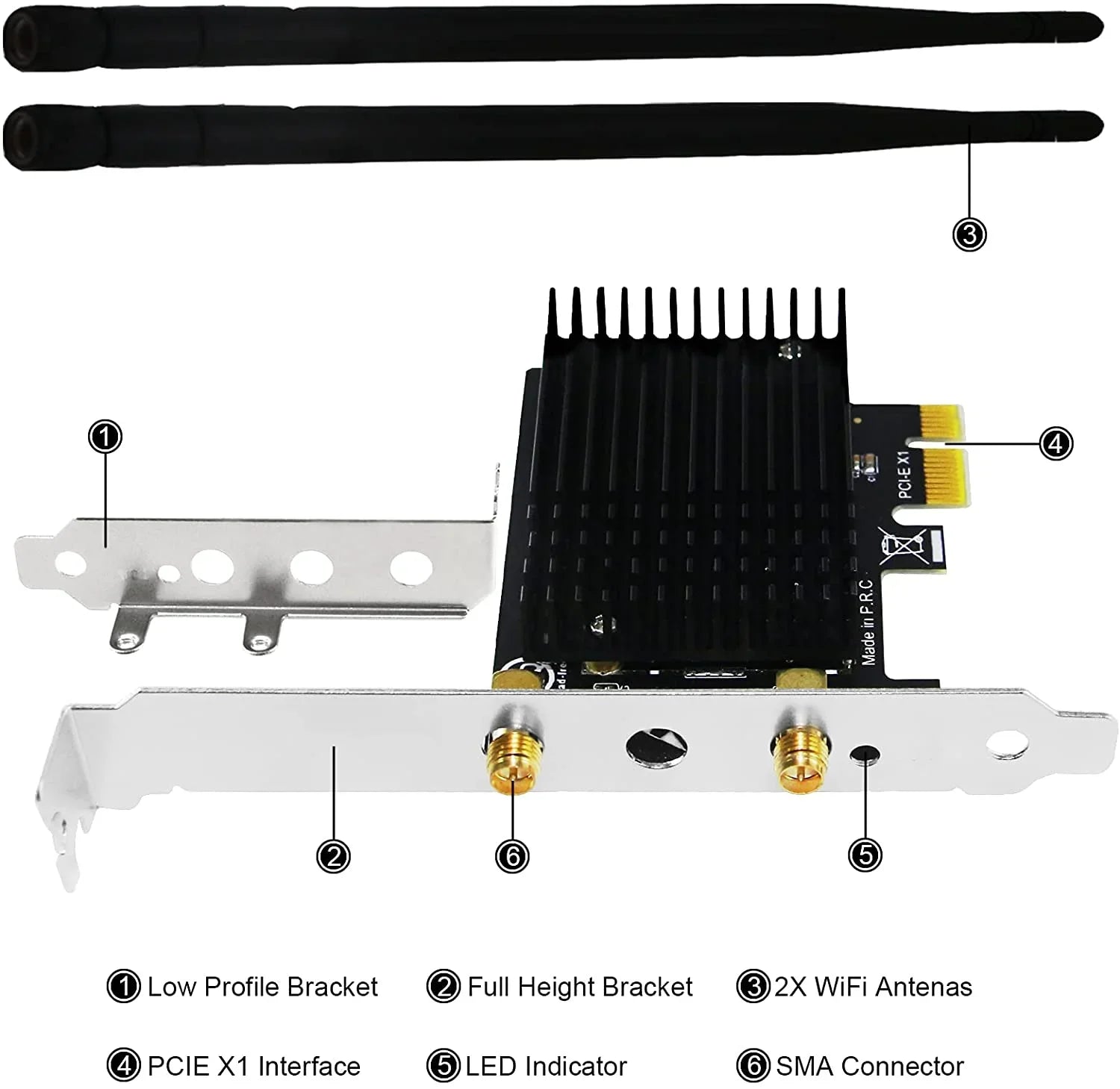 Wireless AC Dual Band 1200Mbps 2.4GHz 300Mbps 5GHz 867Mbps PCI Express WiFi Card for Windows 7 8 8.1 10 Server (32/64bit) Desktop PCs-TX Beamformee,MU-MIMO and Heatsink Technology