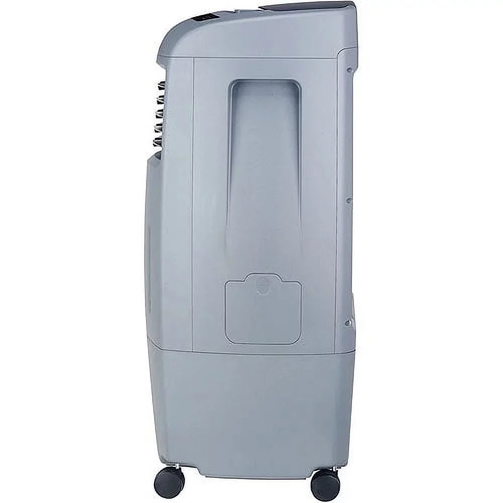 Honeywell 500-694CFM Indoor Outdoor Portable Evaporative Cooler with Fan & Humidifier, Ice Compartment & Remote Control, CO25AE, Gray