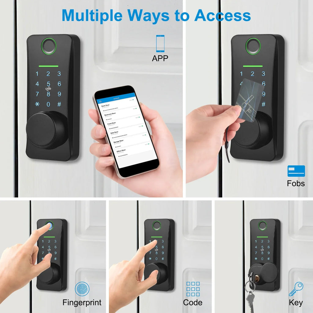 Intelligent Door Lock,With Pad Remote Lock/5-in-1 Less Door Pad Remote Lock/2 Keyless Door Lock With Deadbolt App Remote Huiop Lock Lock/5-in-1 Keyless Siuke Keypad Set Deadbolt