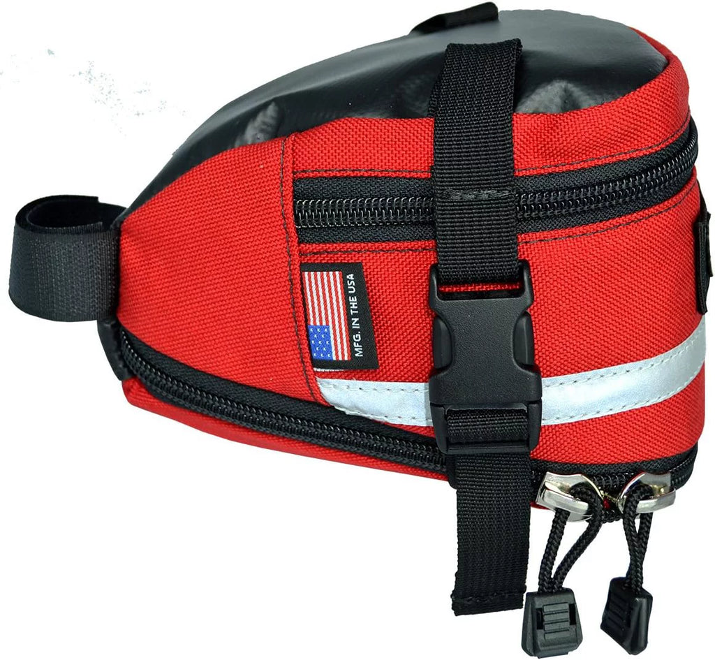 Lone Peak Deluxe Expandable Bicycle Seat Bag Red