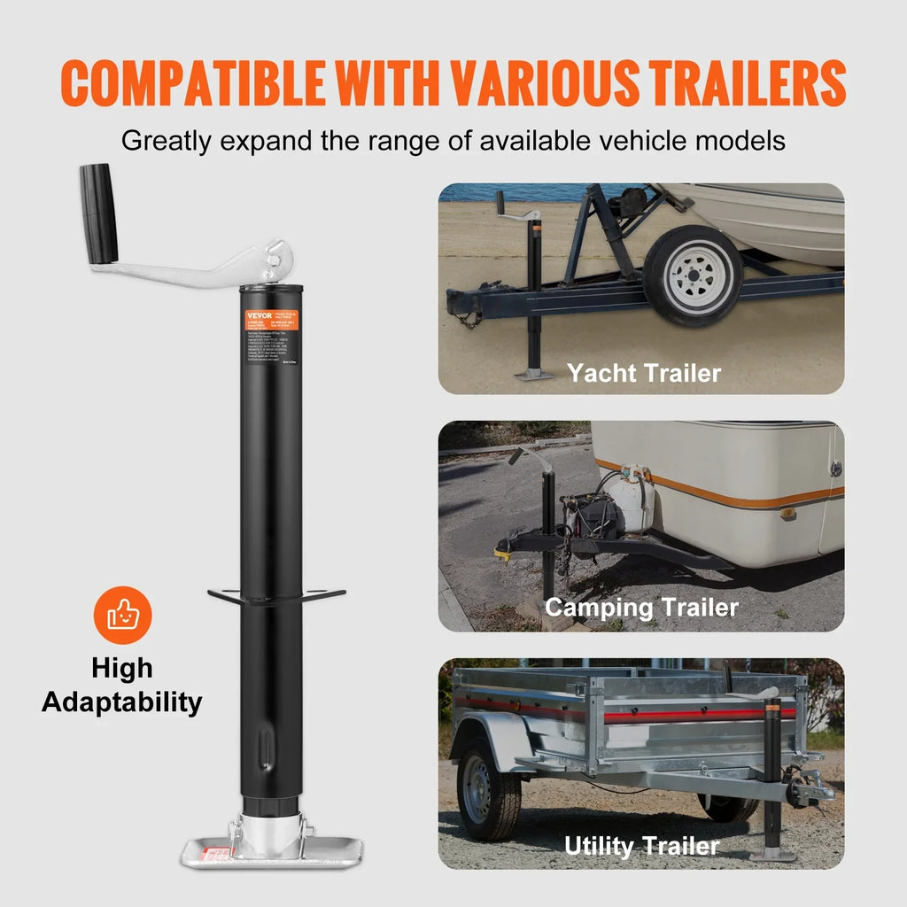 BENTISM Trailer Jack A Frame Bolt on Trailer Tongue Jack 2000 lb Height Adjustable