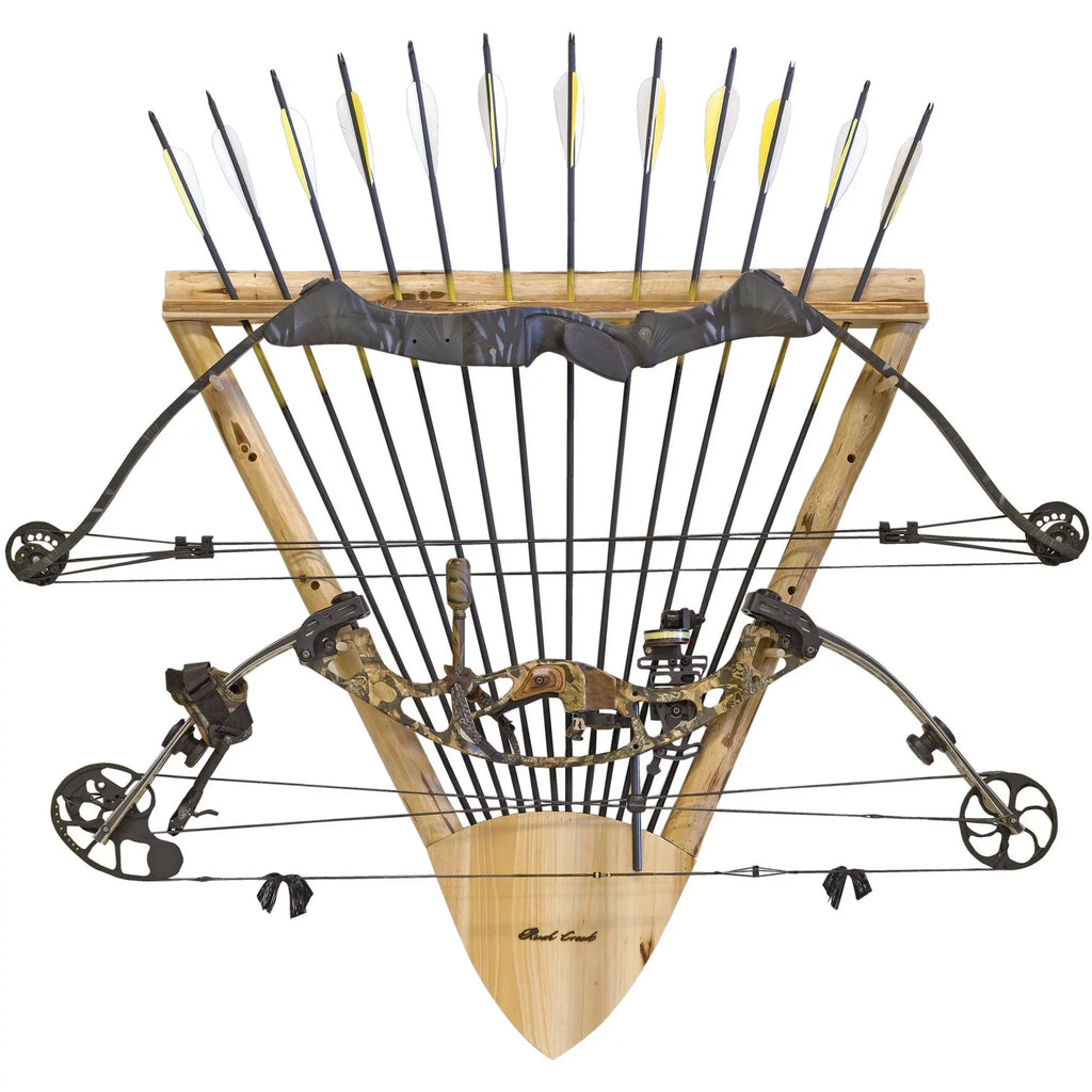 Rush Creek Creations Rustic 2 Compound Bow - 12 Arrow Archery Wall Storage Rack