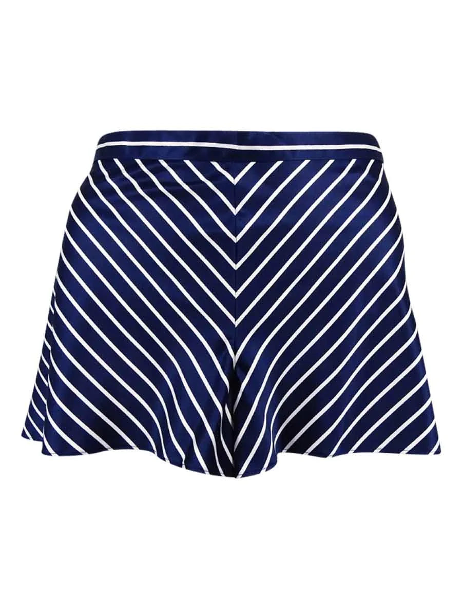 Lauren Ralph Lauren Women's Stripe Satin Camisole Sleepwear  (XL, Navy/White)