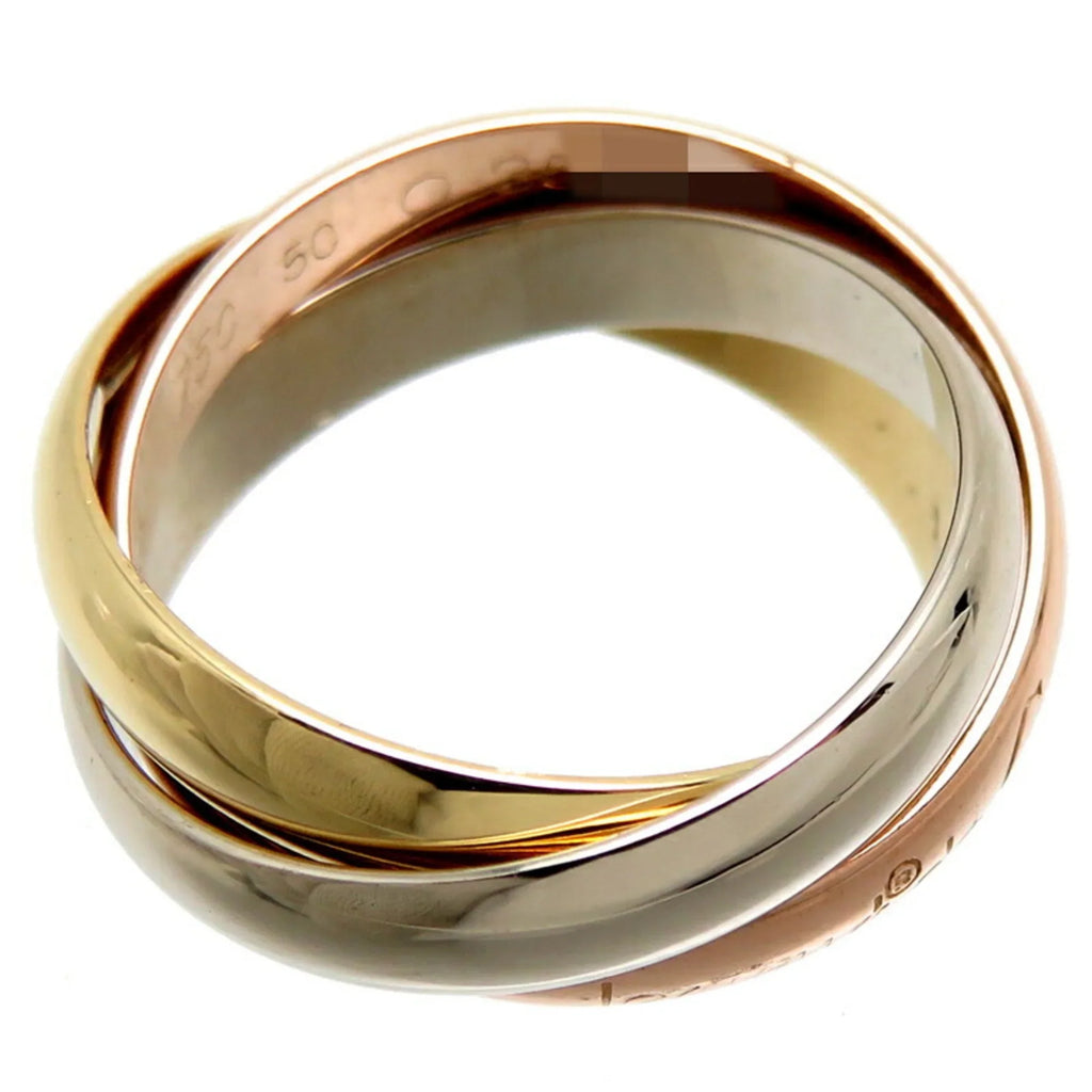 Pre-Owned Cartier #50 Trinity Ladies Ring, 750 Yellow Gold, Size 10 (Good)