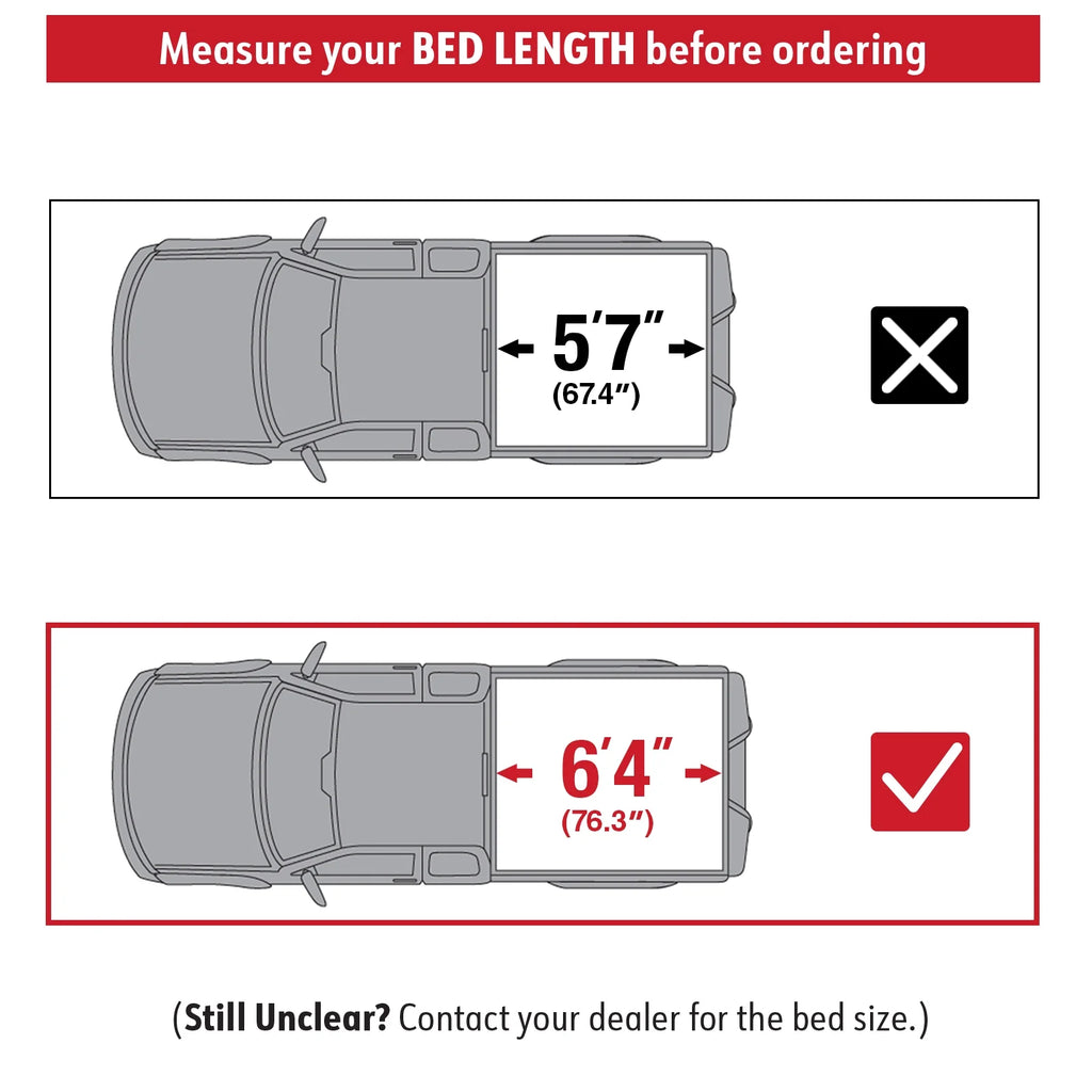 MaxMate Soft Quad-fold Truck Bed Tonneau Cover Compatible with 2019-2024 Ram 1500 New Body (NOT FIT 19-23 Classic) | 6'4" (76") Bed | TCD484045