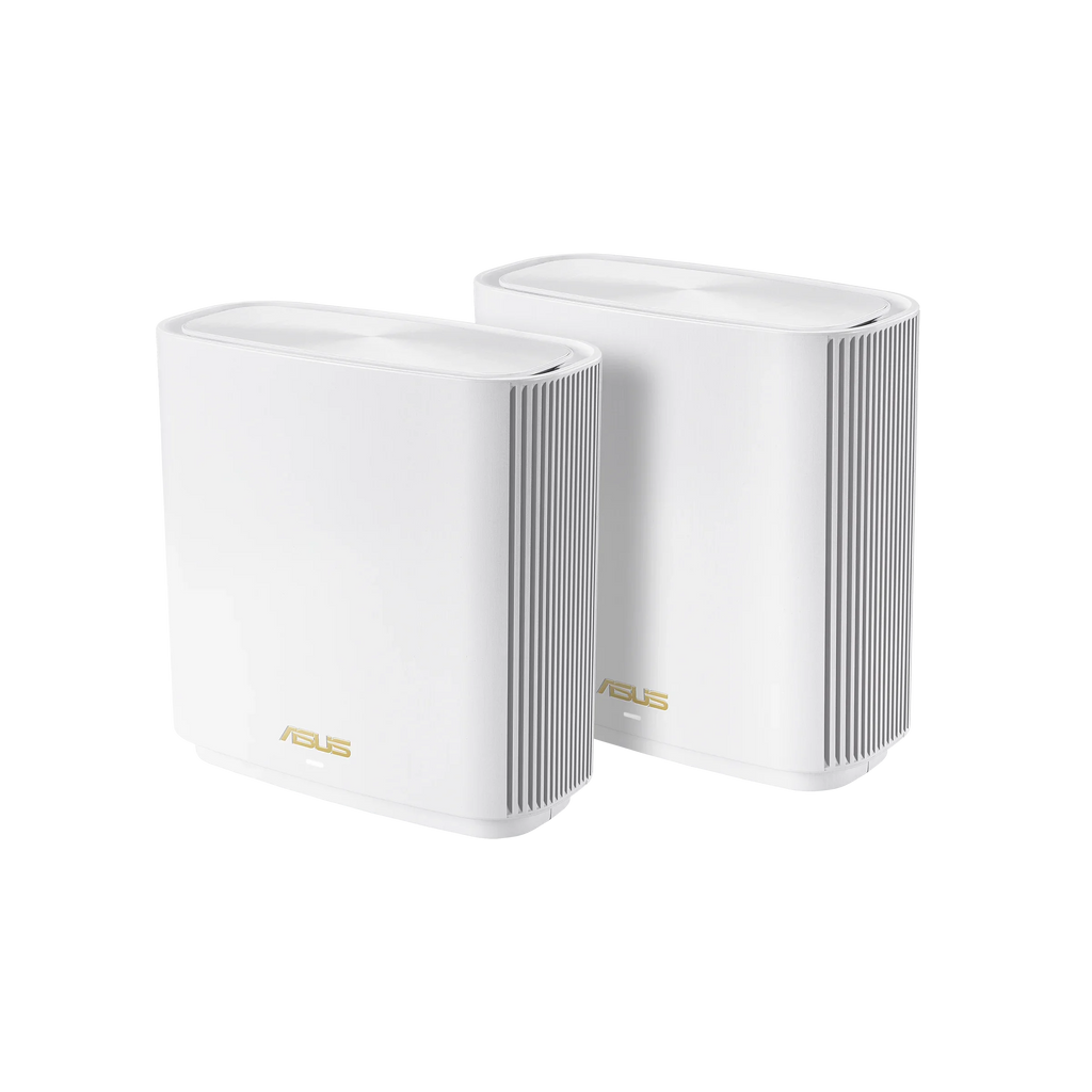 ASUS ZenWiFi AX Whole-Home Tri-band Mesh WiFi 6 System (XT8-WHITE)-2 pack, Coverage up to 5,500 sq.ft/6+rooms, 6.6Gbps, 3 SSIDs, life-time free network security and parental controls, 2.5G port