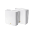 ASUS ZenWiFi AX Whole-Home Tri-band Mesh WiFi 6 System (XT8-WHITE)-2 pack, Coverage up to 5,500 sq.ft/6+rooms, 6.6Gbps, 3 SSIDs, life-time free network security and parental controls, 2.5G port
