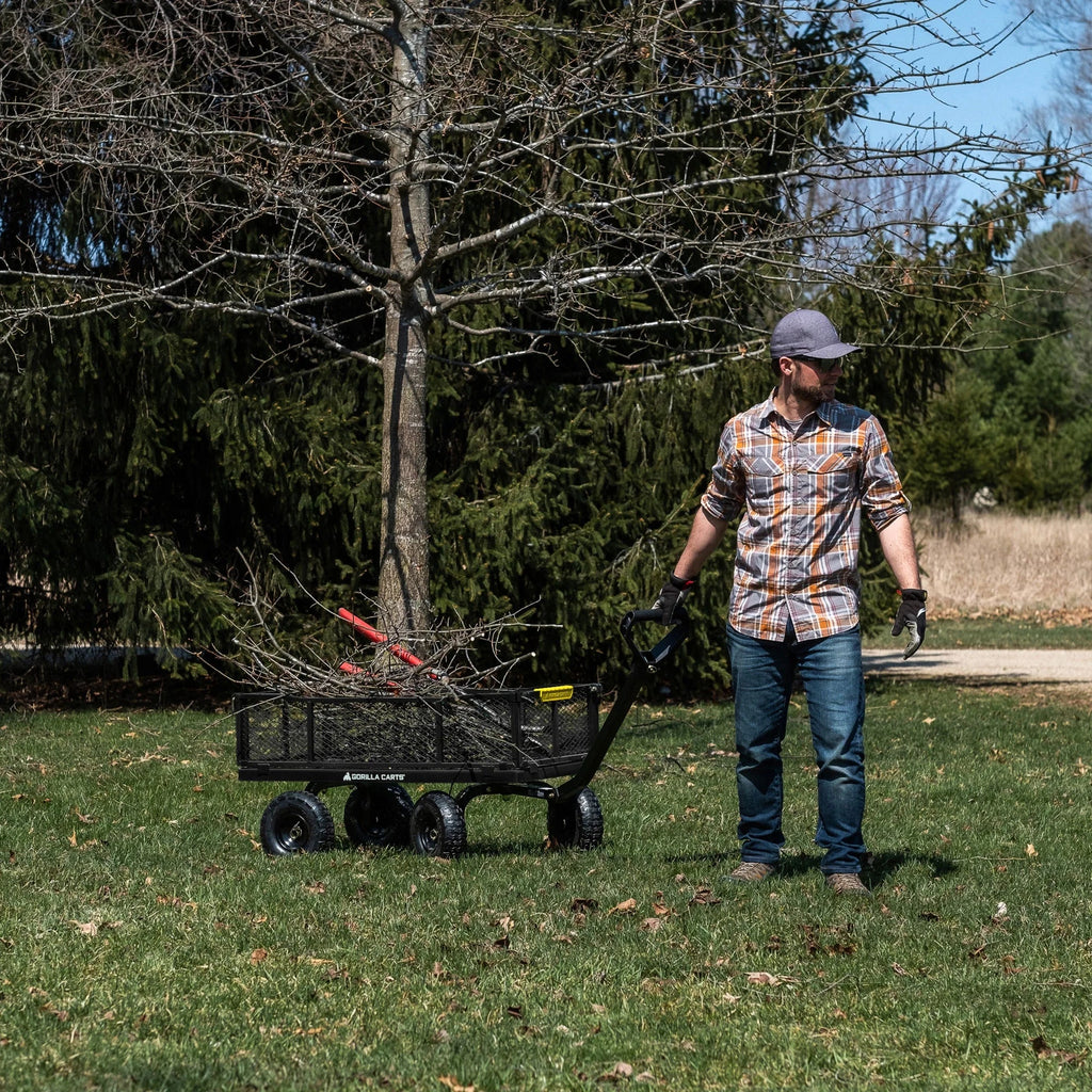 Gorilla Carts Steel Utility Cart Garden Beach Wagon, 900 Pound Capacity