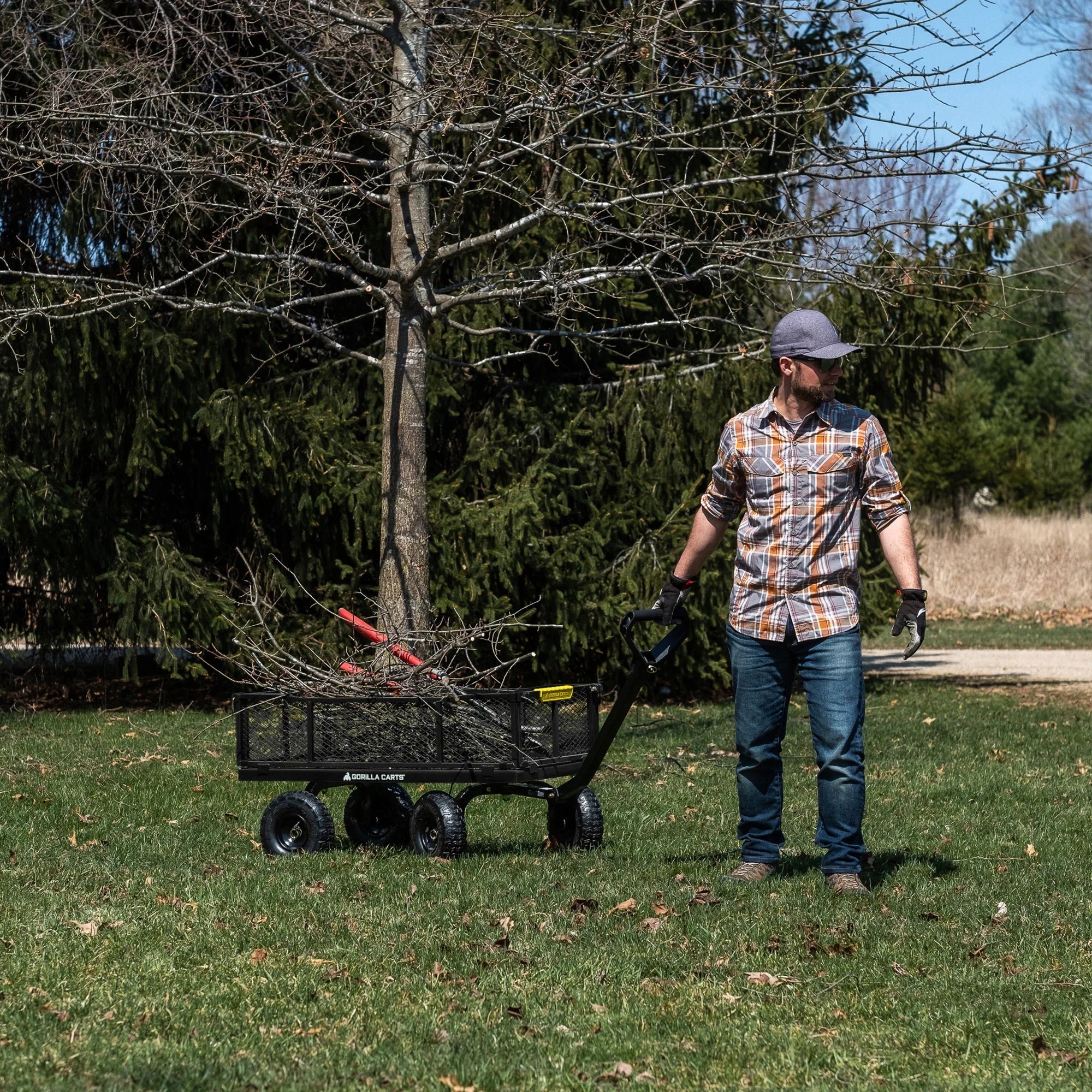 Gorilla Carts Steel Utility Cart Garden Beach Wagon, 900 Pound Capacity
