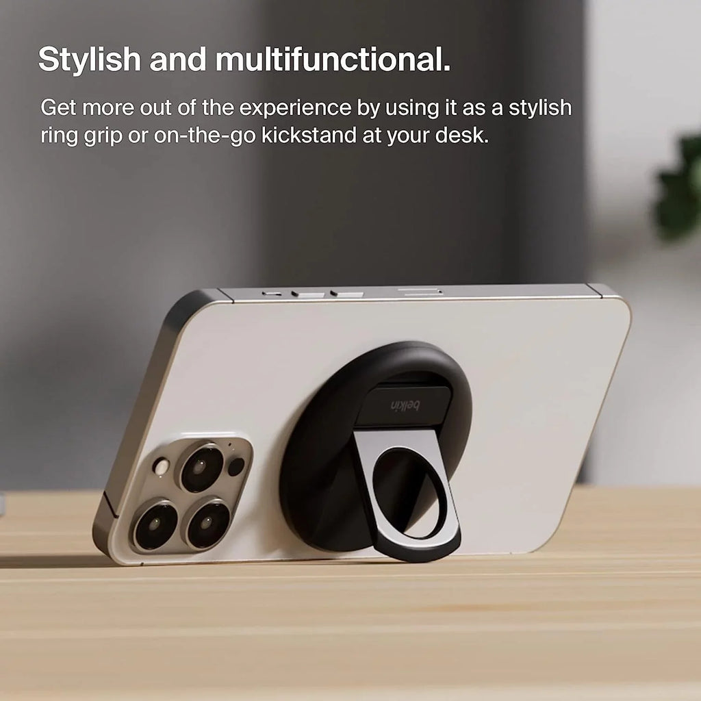 Belkin iPhone MagSafe Camera Mount for MacBook, iPhone Continuity Camera Mount, Turn iPhone to Webcam, Compatible with MacBook Pro, Air, iPhone 15, iPhone 14, iPhone 13, iPhone 12 - Black