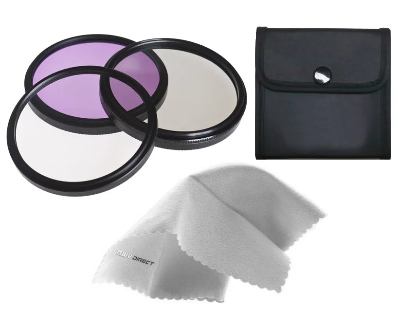 Sony Handycam HDR-UX5 High Grade Multi-Coated, Multi-Threaded, 3 Piece Lens Filter Kit (37mm) + Nwv Direct Microfiber Cleaning Cloth.