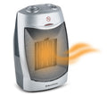 AeroHome 1500W Personal Electric Ceramic Space Heater with Adjustable Thermostat, Silver