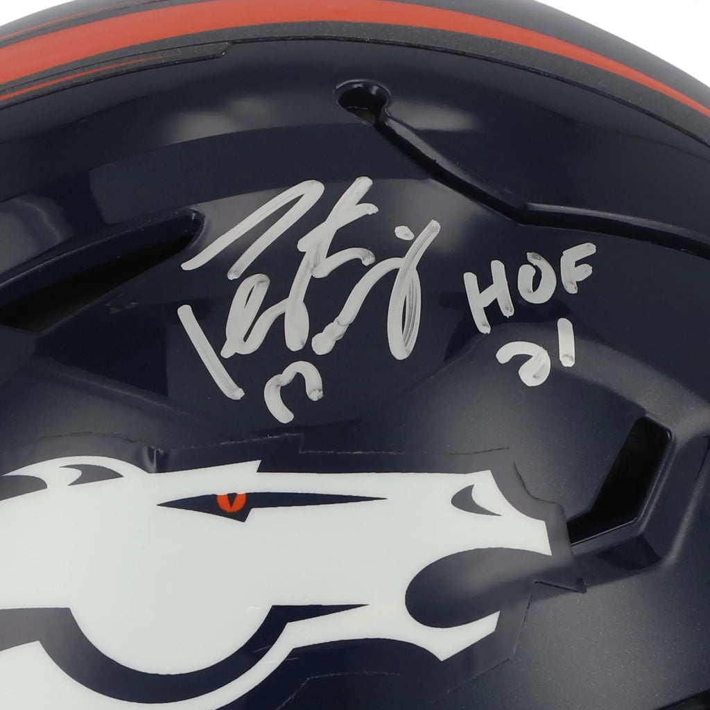 Peyton Manning Denver Broncos Autographed Riddell Speed Flex Authentic Helmet with "HOF 21" Inscription