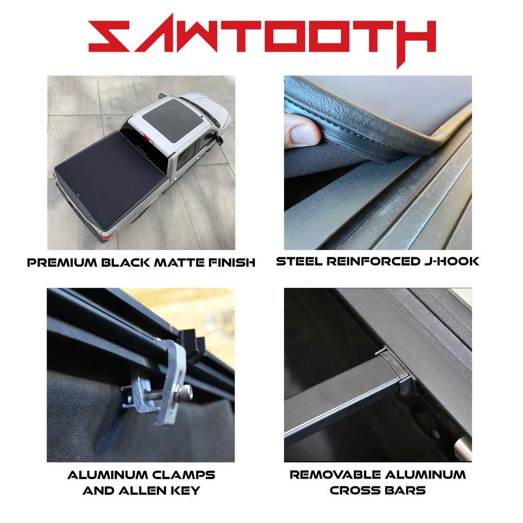 Sawtooth Expandable Tonneau Cover | Compatible with 2019-Present Ram 1500, 2500, 3500 | 5'-7" Bed