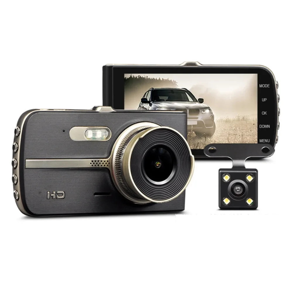 4 inch HD night vision CAR DVR CAMERA dual lens car driving recorder
