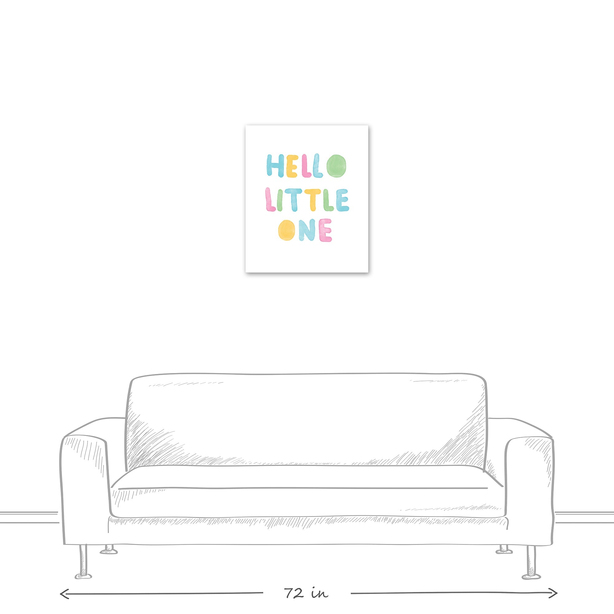 Creative Products Hello Little One Colorful 20x24 Canvas Wall Art
