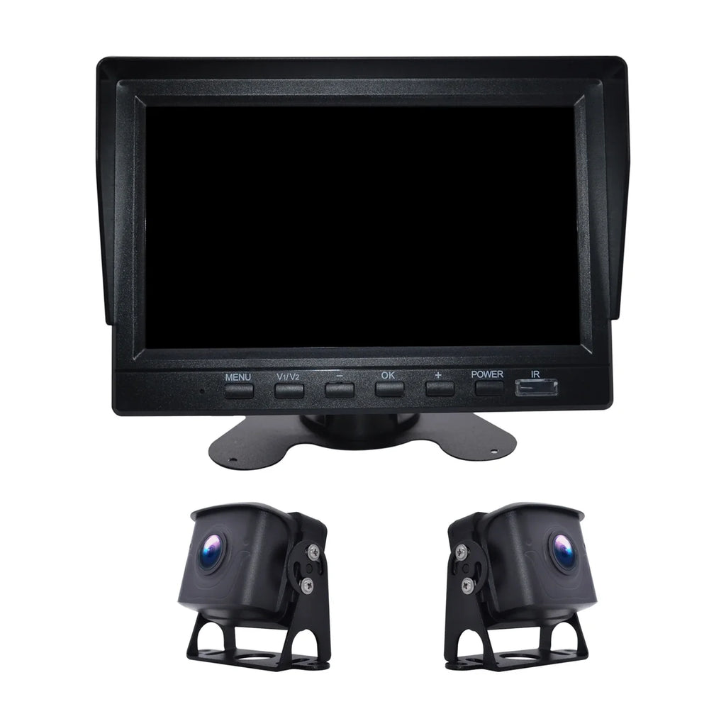 7" Monitor DVR Driving Video Recorder with BSD for RV Truck Bus+2 Backup Camera
