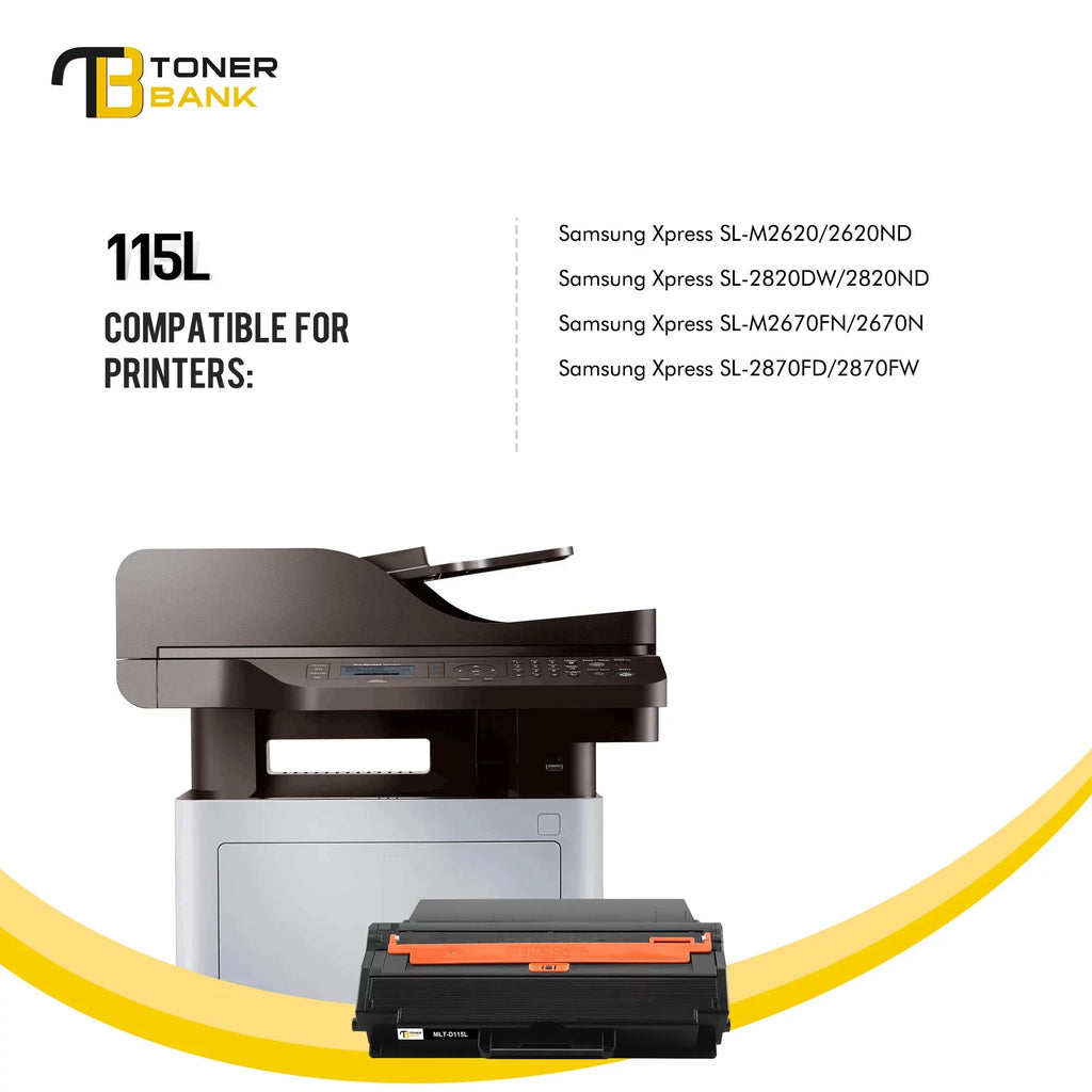 Toner Bank 6-Pack Compatible Toner for Samsung MLT-D115L 115L use with Xpress SL-M2620 SL-M2670 SL-M2830DW SL-M2880FW SL-M2820DW SL-M2870FW Printer 6 * Black