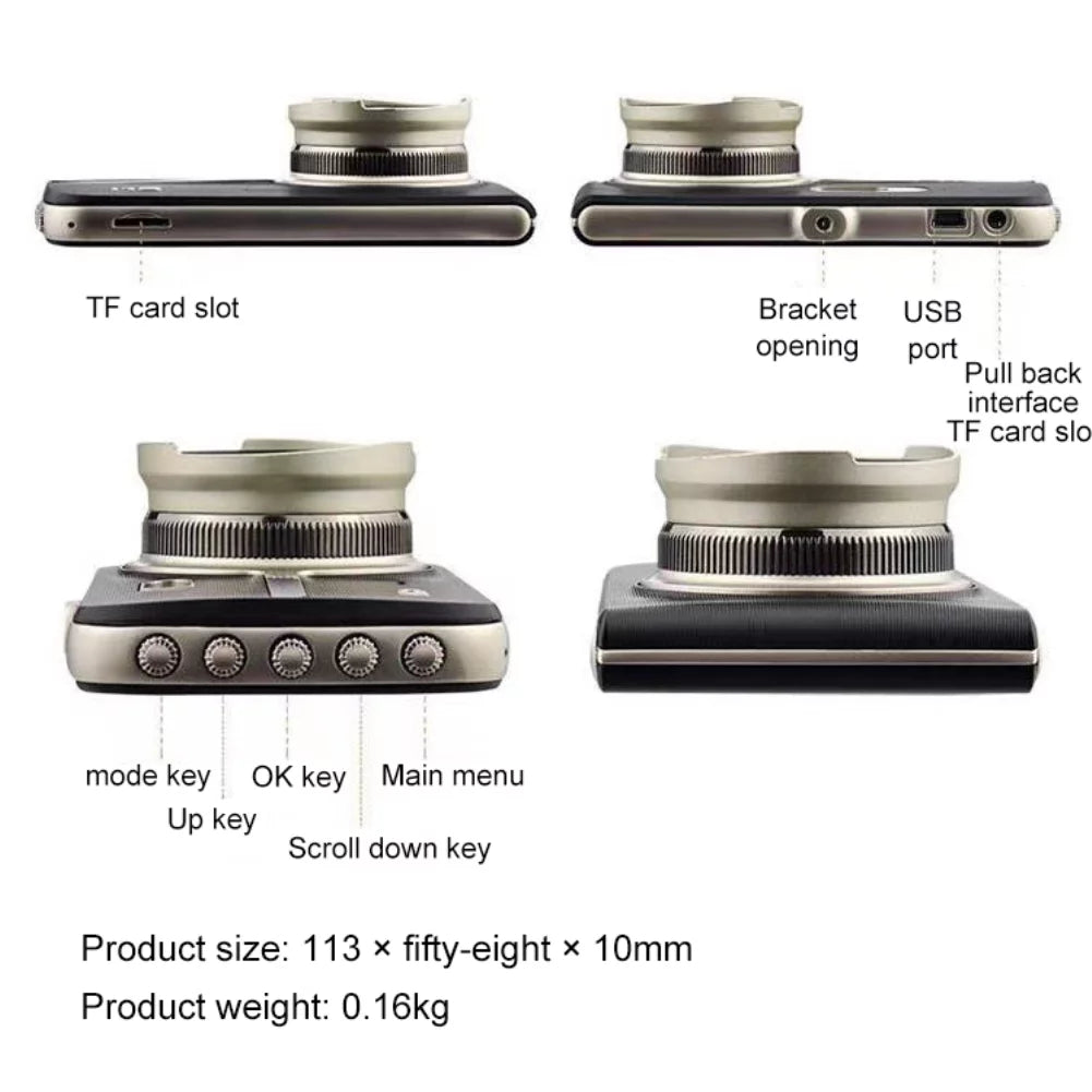 4 inch HD night vision CAR DVR CAMERA dual lens car driving recorder