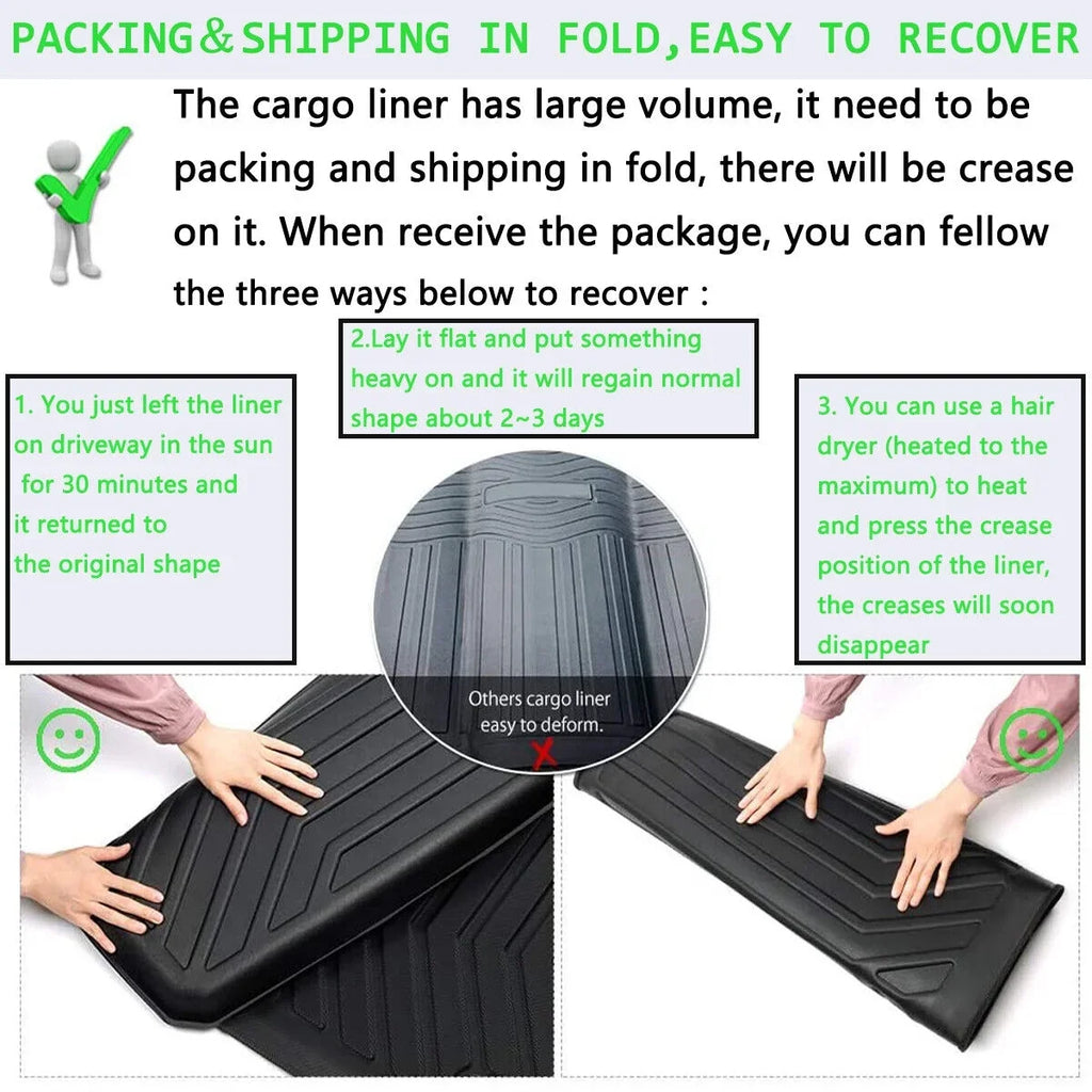 TPO Cargo Mats Liner Protection For 2018-2023 Toyota Camry All Weather