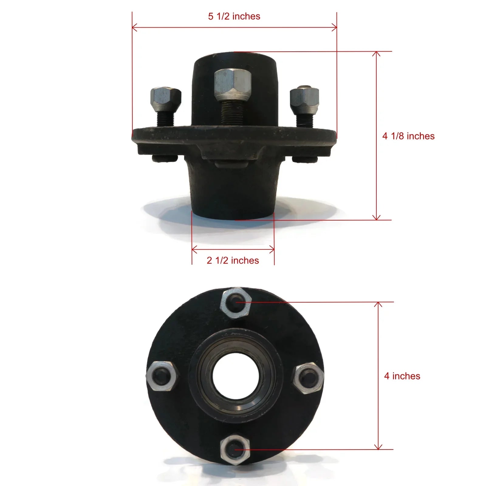 The ROP Shop | Trailer Axle Kit Assembly W/ 4 on 4" Bolt Idler Hub & 1" Round BT8 Spindle