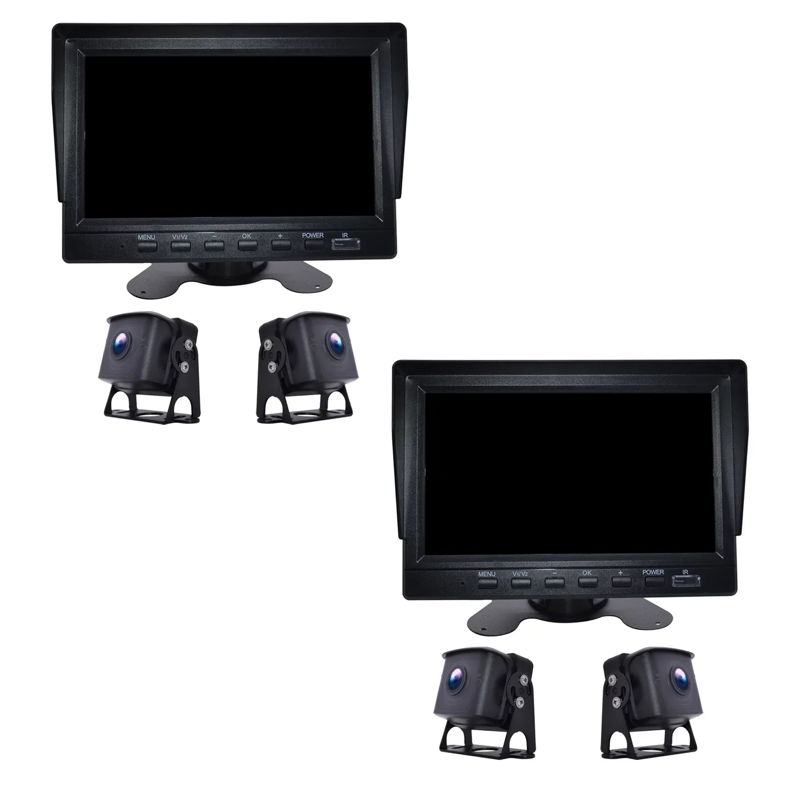 7" Monitor DVR Driving Video Recorder with BSD for RV Truck Bus+2 Backup Camera